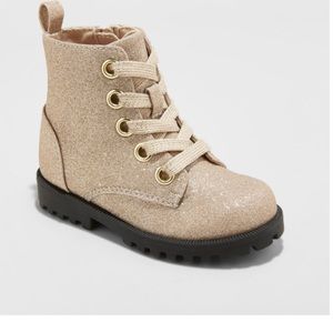 Toddler girls size 10 glitter gold boots